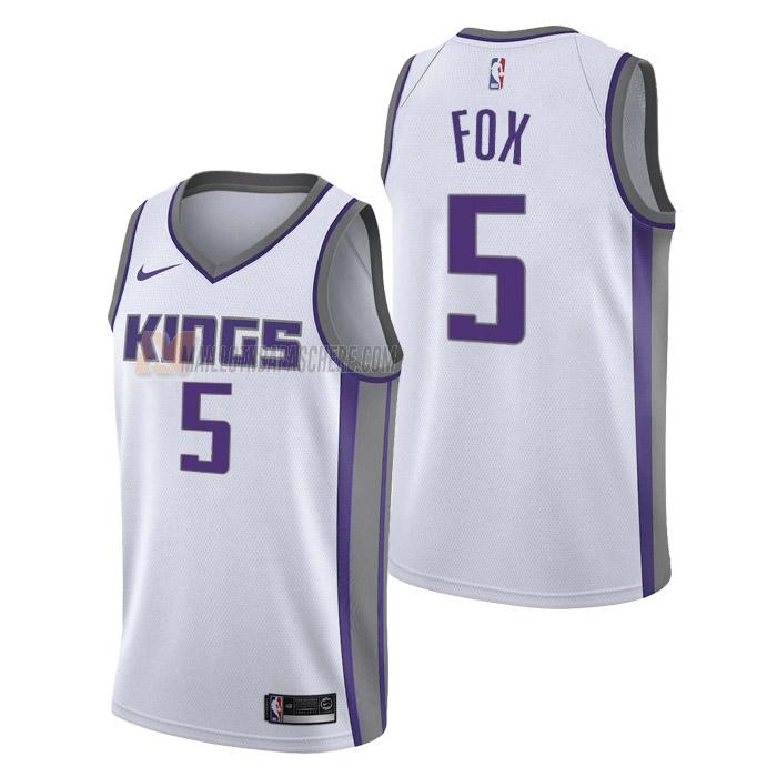 maillot de'aaron fox sacramento kings de 5 homme blanc association edition 2023