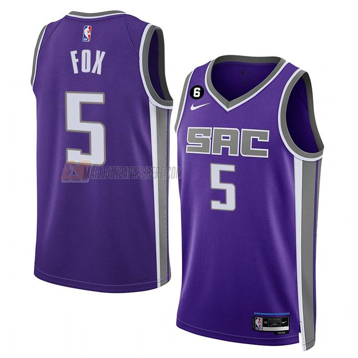 maillot de'aaron fox sacramento kings de 5 homme mauve icon edition 2023