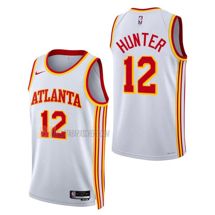 maillot de'andre hunter atlanta hawks de 12 homme blanc association edition 2023