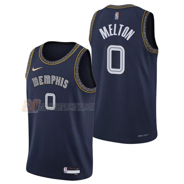 maillot de'anthony melton memphis grizzlies de 0 homme bleu marine city edition 2022