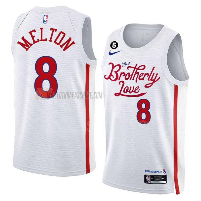 maillot de'anthony melton philadelphia 76ers de 8 homme blanc city edition 2023