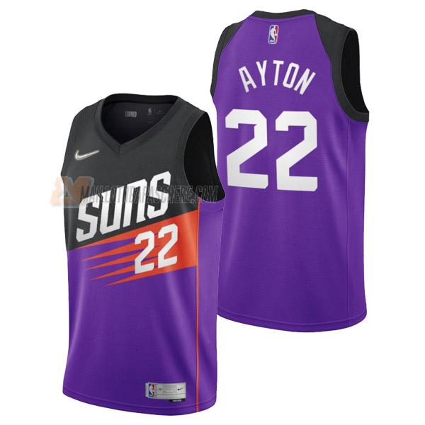 maillot deandre ayton phoenix suns de 22 homme mauve earned edition 2022