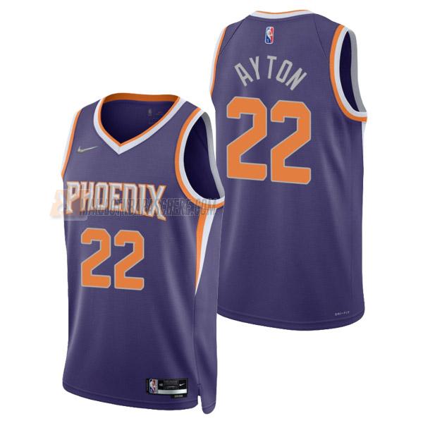 maillot deandre ayton phoenix suns de 22 homme mauve icon edition 2022