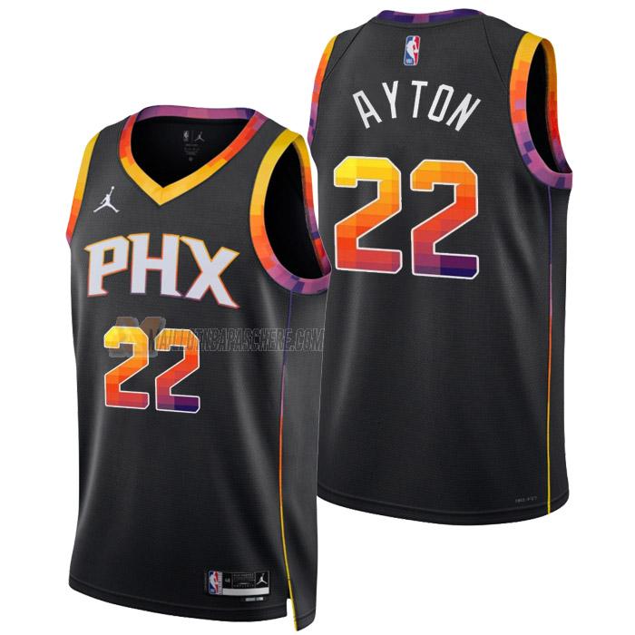 maillot deandre ayton phoenix suns de 22 homme noir statement edition 2023