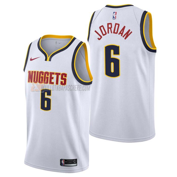 maillot deandre jordan denver nuggets de 6 homme blanc association edition 2023