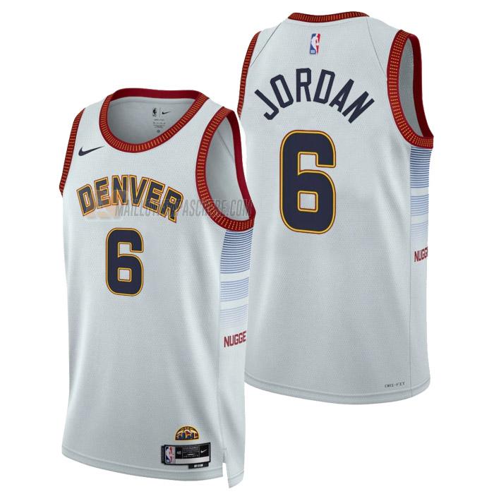 maillot deandre jordan denver nuggets de 6 homme blanc city edition 2023