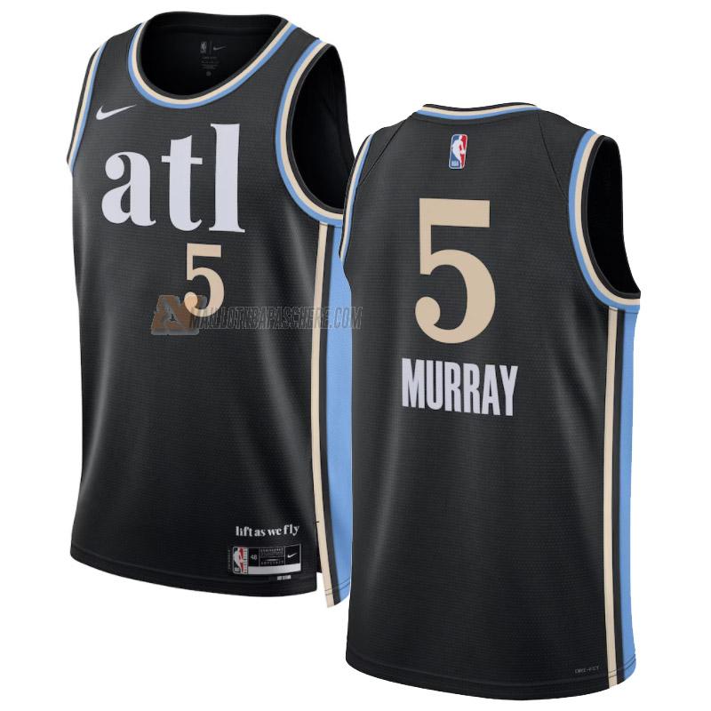 maillot dejounte murray atlanta hawks de 5 homme noir city edition 2023-24