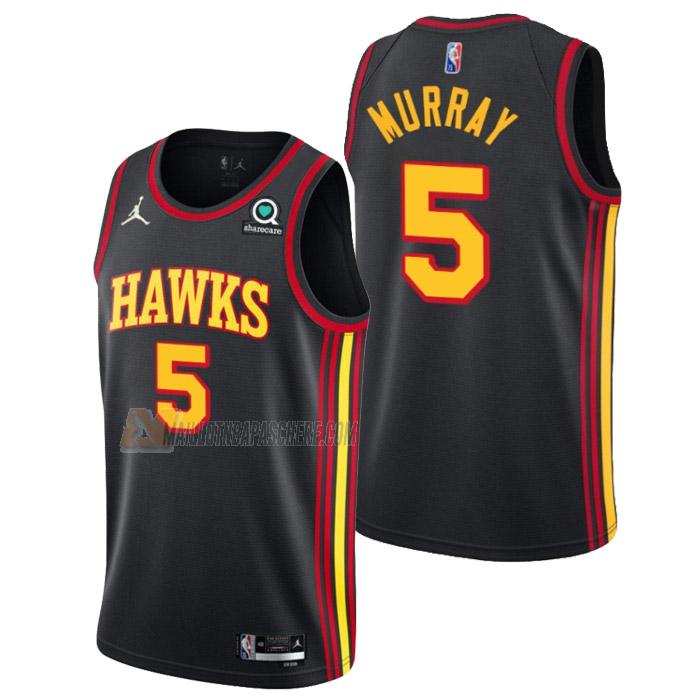 maillot dejounte murray atlanta hawks de 5 homme noir statement edition 2023