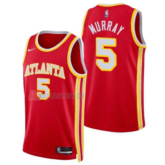 maillot dejounte murray atlanta hawks de 5 homme rouge icon edition 2023