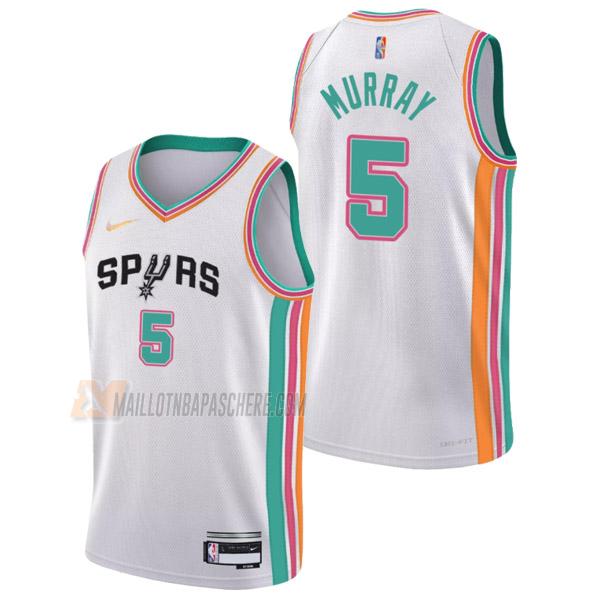 maillot dejounte murray san antonio spurs de 5 homme blanc city edition 2022