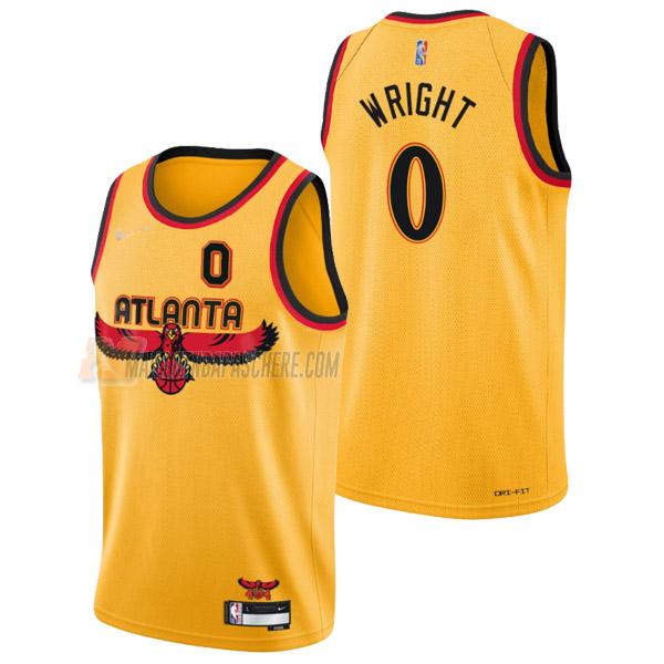 maillot delon wright atlanta hawks de 0 homme jaune city edition 2022