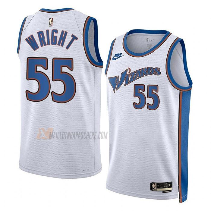 maillot delon wright washington wizards de 55 homme blanc classic edition 2023