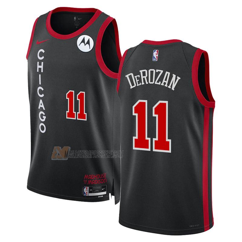 maillot demar derozan chicago bulls de 11 homme noir city edition 2023-24