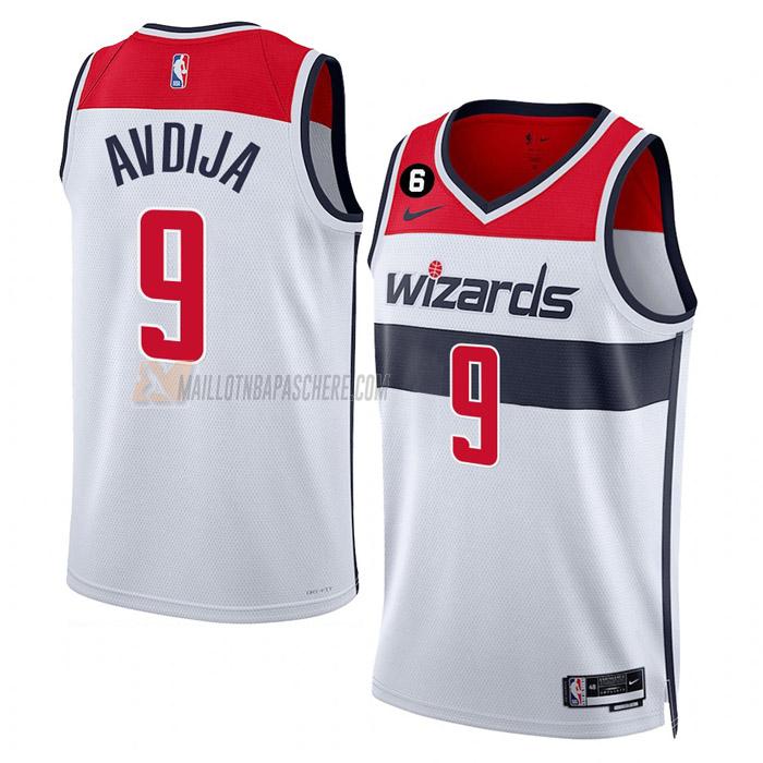 maillot deni avdija washington wizards de 9 homme blanc association edition 2023