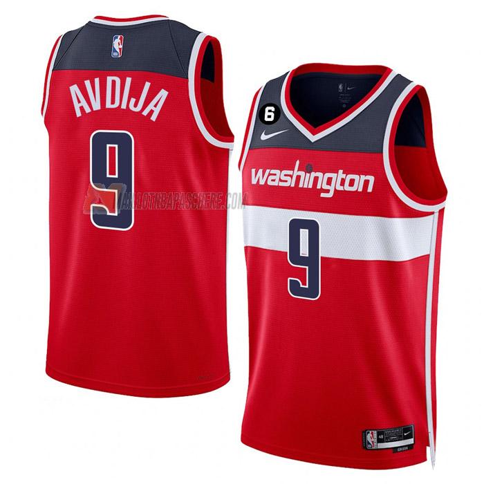 maillot deni avdija washington wizards de 9 homme rouge icon edition 2023