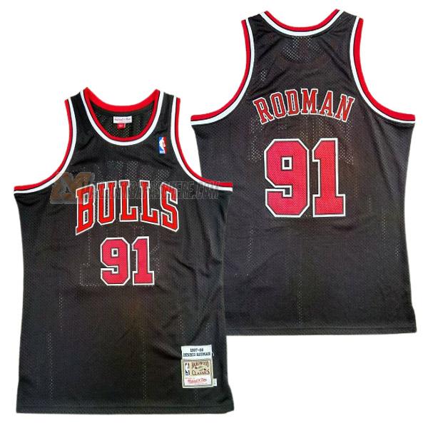 maillot dennis rodman chicago bulls de 91 homme noir 23210c43