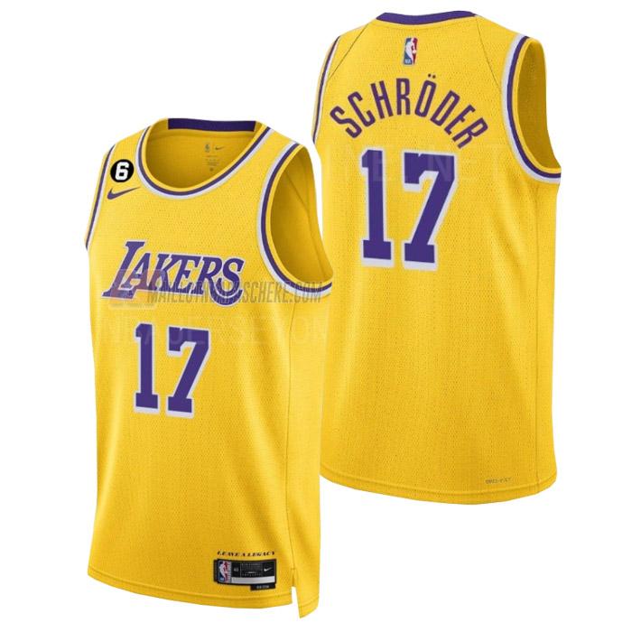 maillot dennis schroder los angeles lakers de 17 homme jaune icon edition 2023