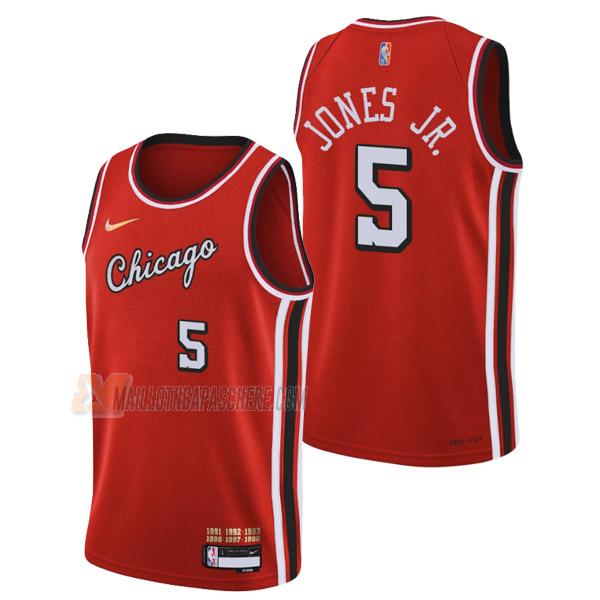 maillot derrick jones jr chicago bulls de 5 homme rouge city edition 2022