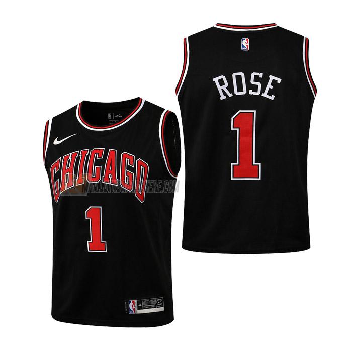 maillot derrick rose chicago bulls de 1 enfant noir statement edition 2019