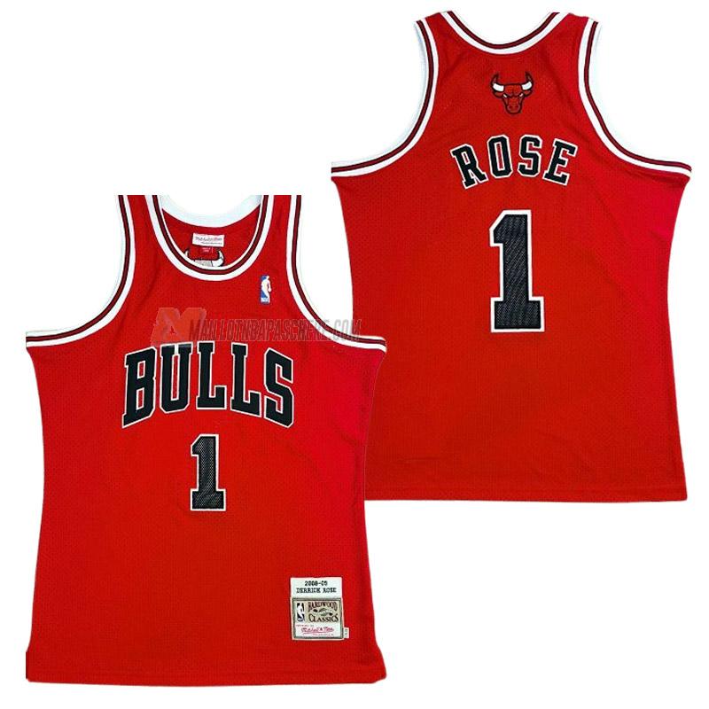 maillot derrick rose chicago bulls de 1 homme rouge retro