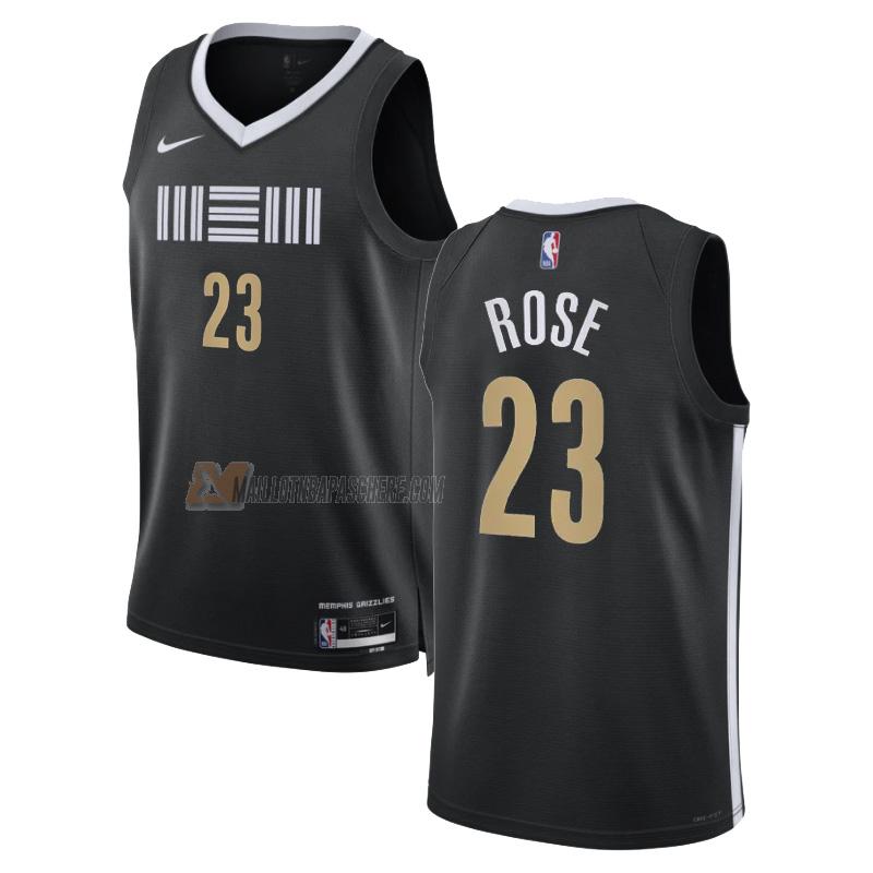 maillot derrick rose memphis grizzlies de 23 homme noir city edition 2023-24