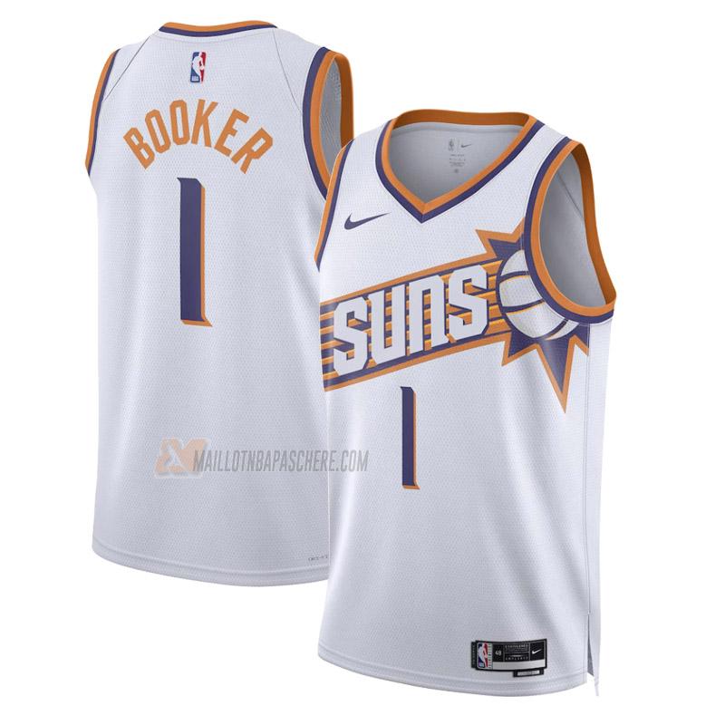 maillot devin booker phoenix suns de 1 homme blanc association edition 2023-24