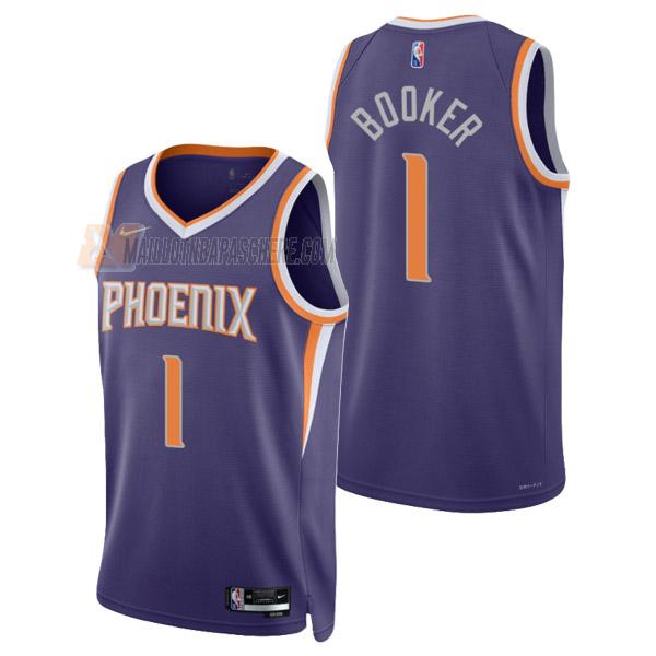 maillot devin booker phoenix suns de 1 homme mauve icon edition 2022