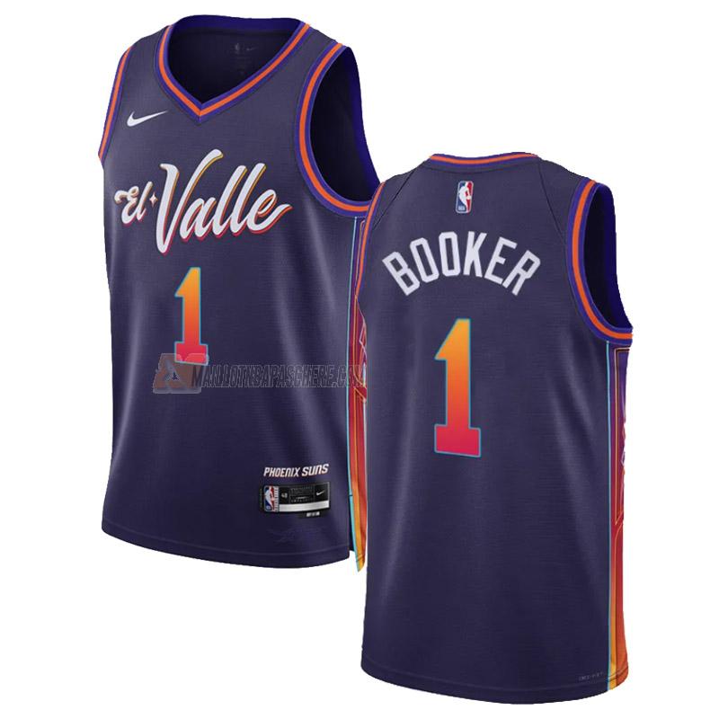 maillot devin booker phoenix suns de 1 homme violet city edition 2023-24