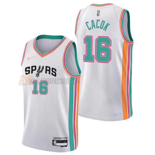 maillot devontae cacok san antonio spurs de 16 homme blanc city edition 2022