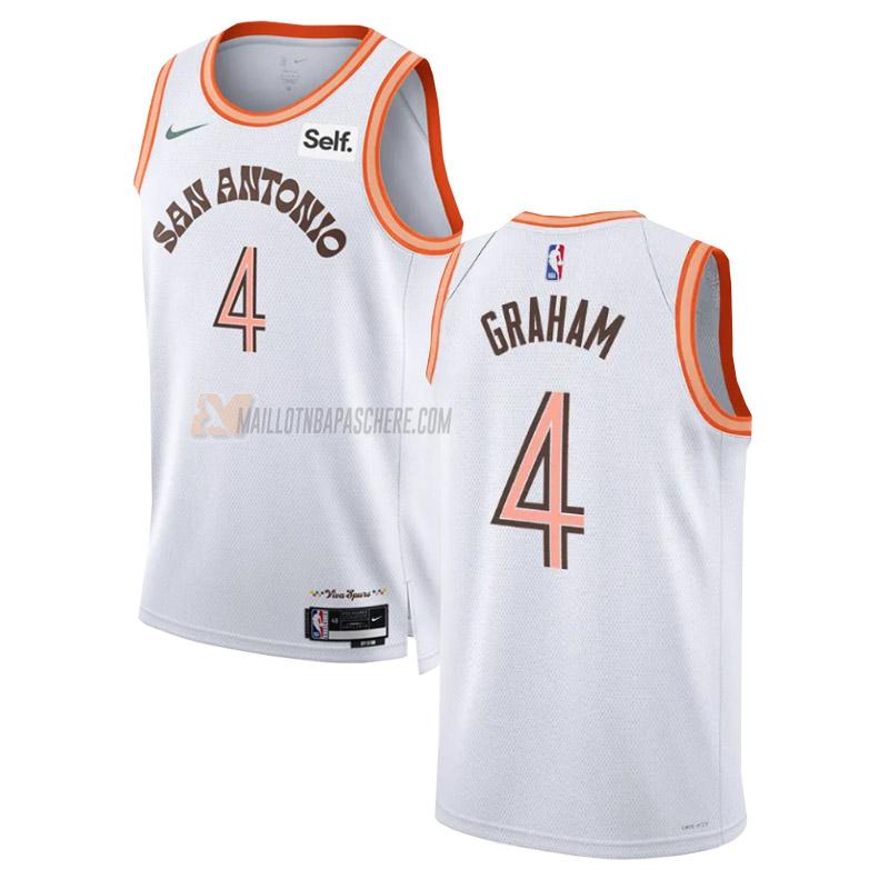 maillot devonte graham san antonio spurs de 4 homme blanc city edition 2023-24