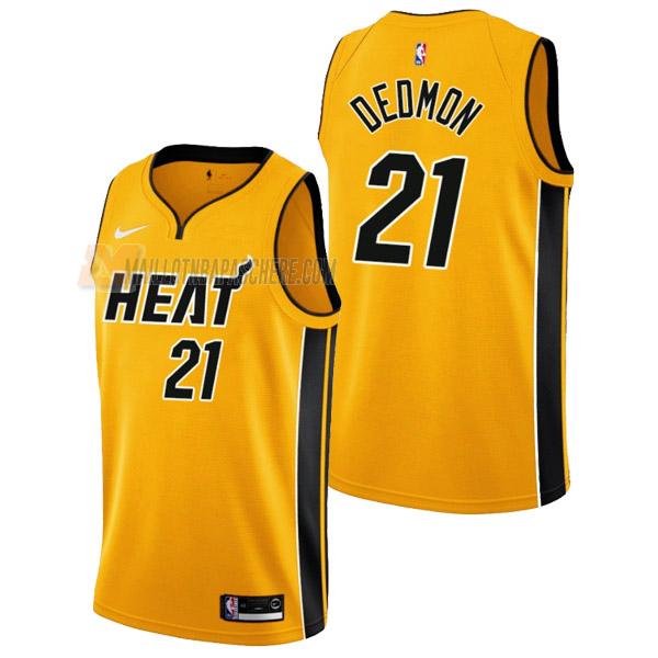 maillot dewayne dedmon miami heat de 21 homme jaune earned edition 2022