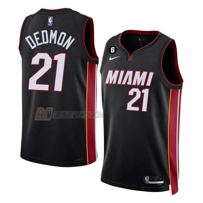 maillot dewayne dedmon miami heat de 21 homme noir icon edition 2023