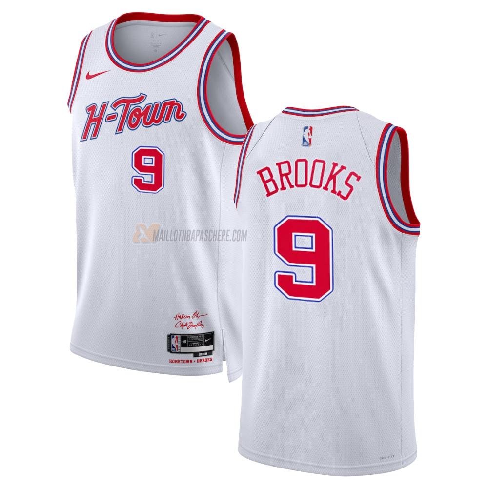 maillot dillon brooks houston rockets de 9 homme blanc city edition 2023-24