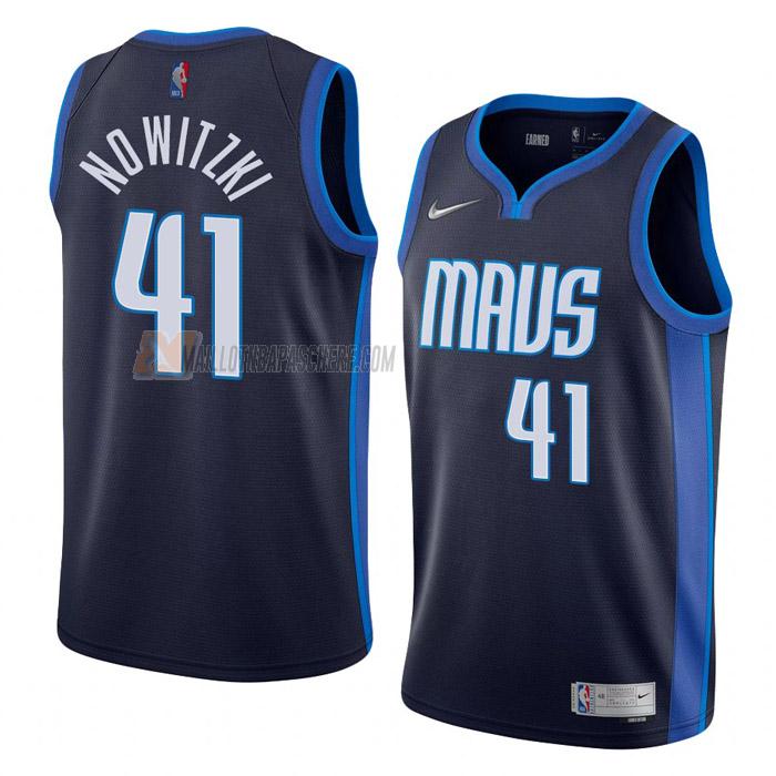 maillot dirk nowitzki dallas mavericks de 41 homme bleu marine earned edition 2022