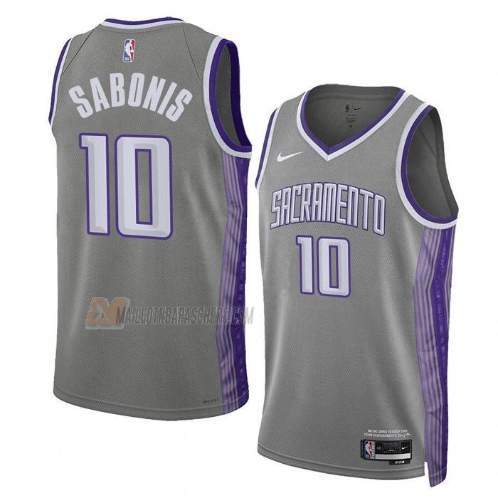 maillot domantas sabonis sacramento kings de 10 homme gris city edition 2023