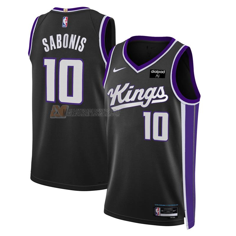 maillot domantas sabonis sacramento kings de 10 homme noir icon edition 2023-24