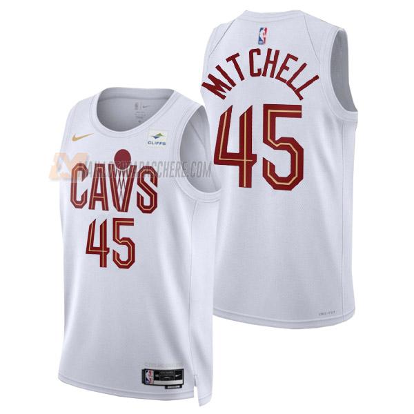 maillot donovan mitchell cleveland cavaliers de 45 homme blanc association edition 2023