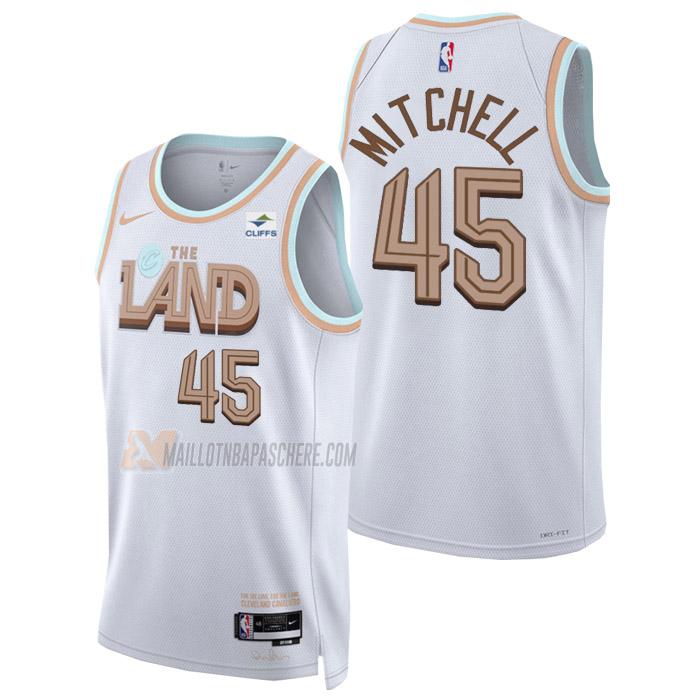 maillot donovan mitchell cleveland cavaliers de 45 homme blanc city edition 2023