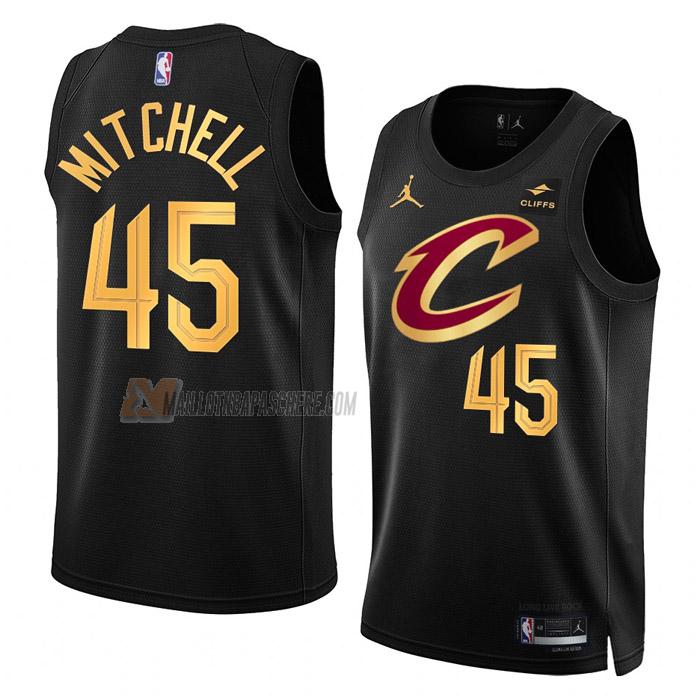 maillot donovan mitchell cleveland cavaliers de 45 homme noir statement edition 2023