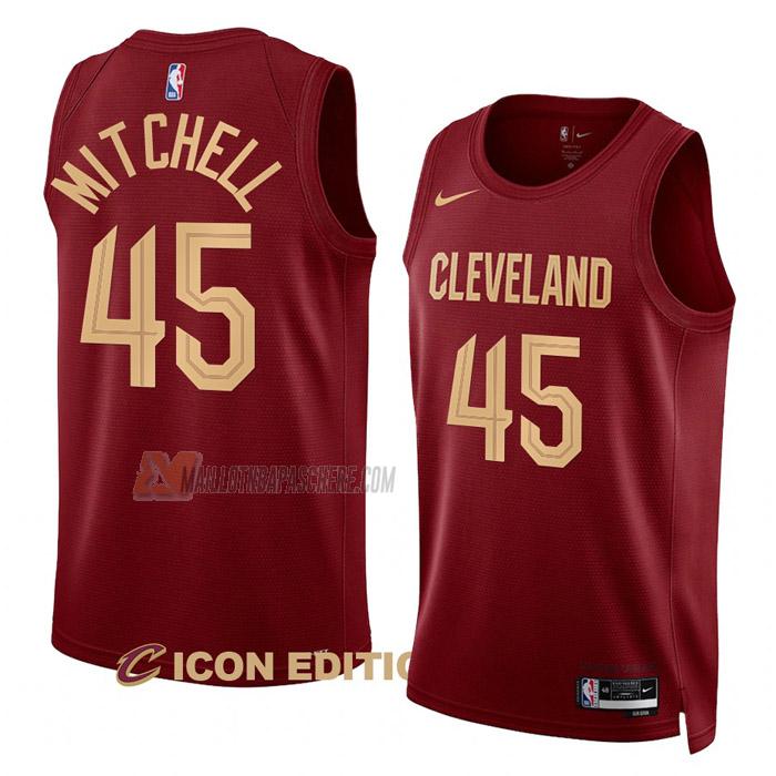 maillot donovan mitchell cleveland cavaliers de 45 homme rouge icon edition 2023