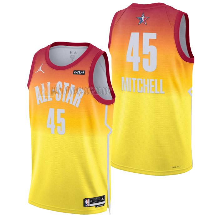 maillot donovan mitchell nba all-star de 45 homme orange 2023