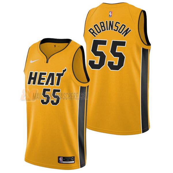 maillot duncan robinson miami heat de 55 homme jaune earned edition 2022