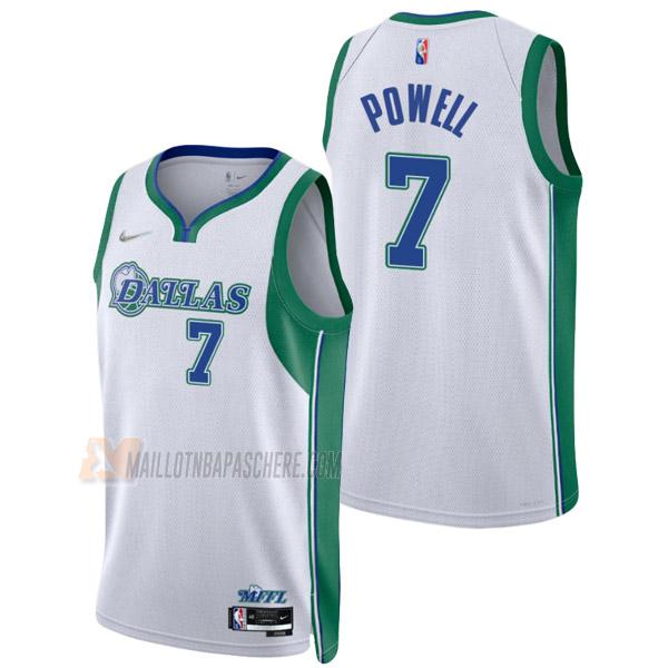 maillot dwight powell dallas mavericks de 7 homme blanc city edition 2022