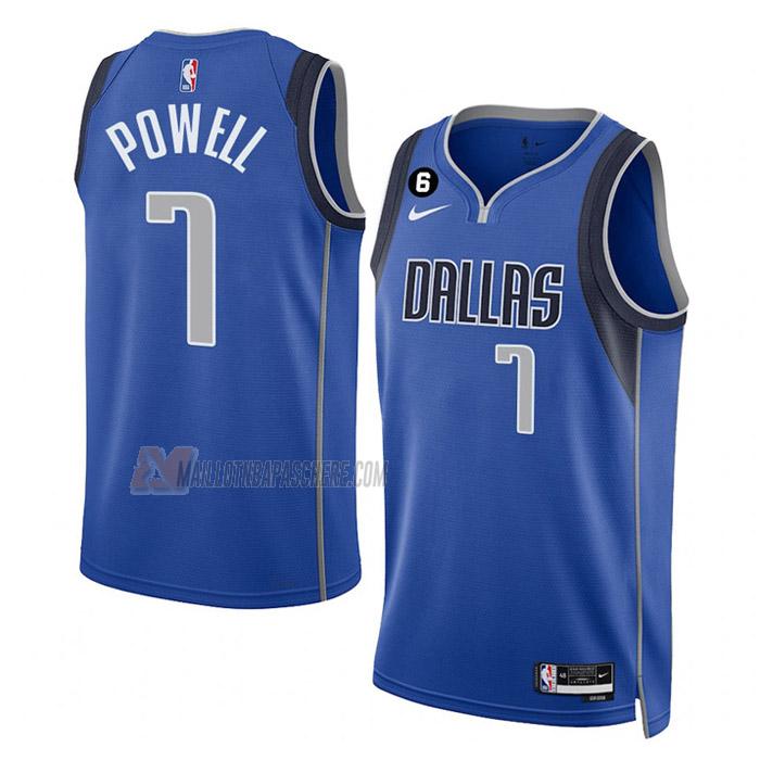 maillot dwight powell dallas mavericks de 7 homme bleu icon edition 2023