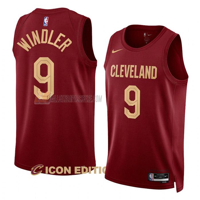 maillot dylan windler cleveland cavaliers de 9 homme rouge icon edition 2023