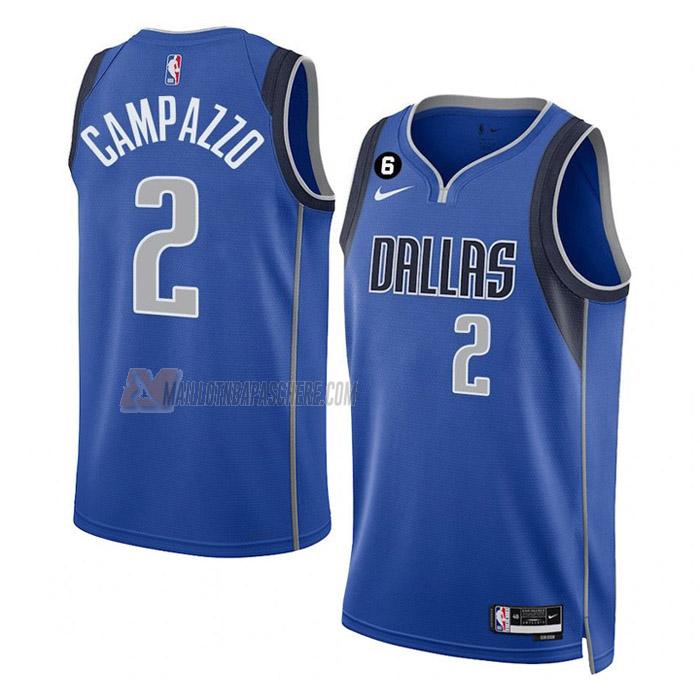 maillot facundo campazzo dallas mavericks de 2 homme bleu icon edition 2023