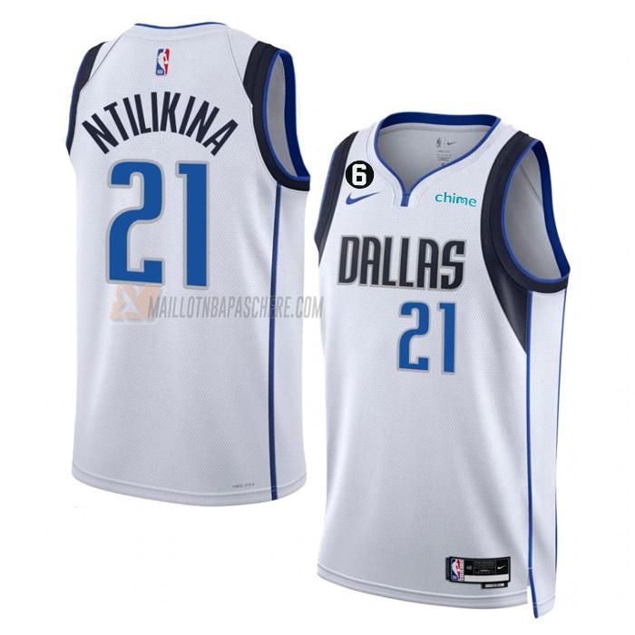 maillot frank ntilikina dallas mavericks de 21 homme blanc association edition 2023