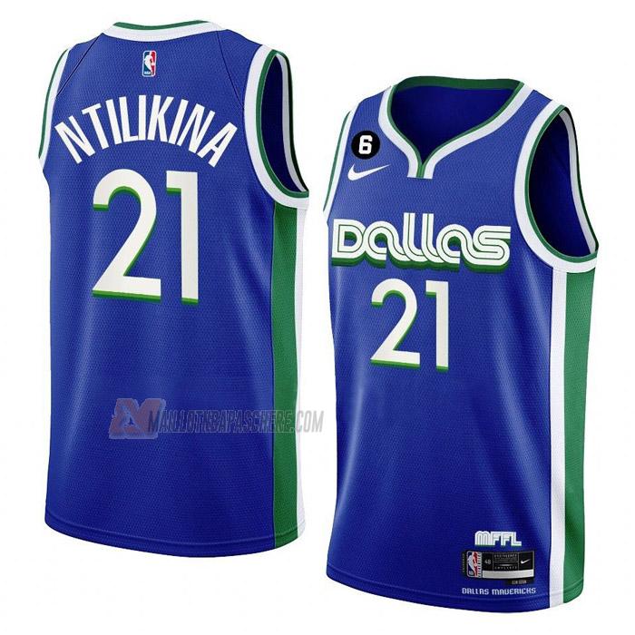 maillot frank ntilikina dallas mavericks de 21 homme bleu city edition 2023