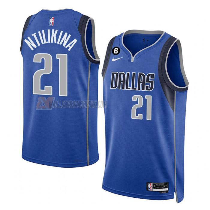 maillot frank ntilikina dallas mavericks de 21 homme bleu icon edition 2023