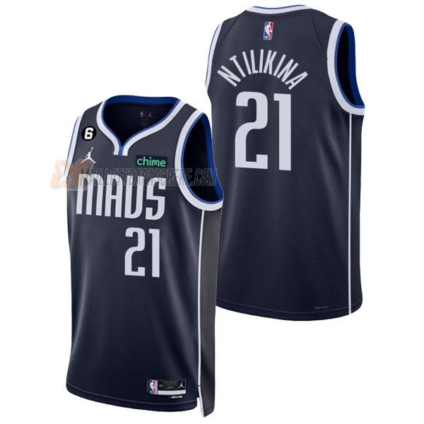 maillot frank ntilikina dallas mavericks de 21 homme bleu marine statement edition 2023